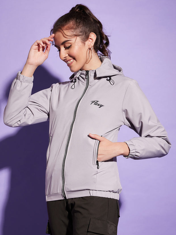 Waterproof Windcheater Jacket with Hoodie For Women-3352