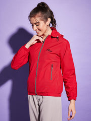 Waterproof Windcheater Jacket with Hoodie For Women-3351