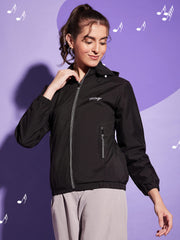 Waterproof Windcheater Jacket with Hoodie For Women-3351