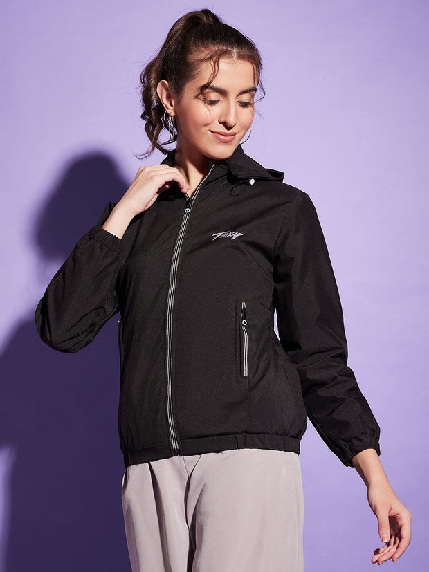 Waterproof Windcheater Jacket with Hoodie For Women-3349