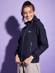 Waterproof Windcheater Jacket with Hoodie For Women-3352