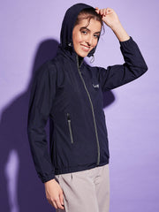 Waterproof Windcheater Jacket with Hoodie For Women-3348