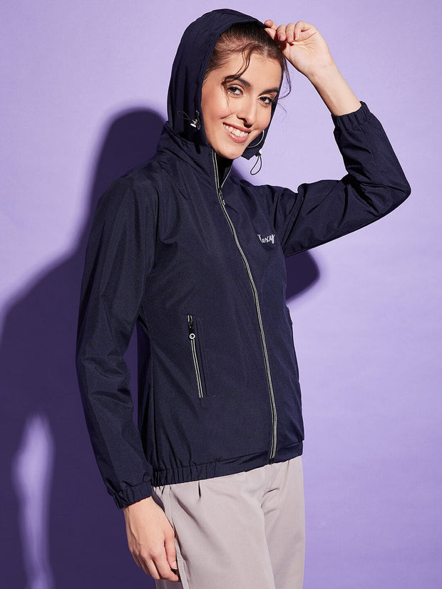 Waterproof Windcheater Jacket with Hoodie For Women-3351