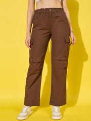 Twill Women’s Cargo Pants with Multiple Pockets-3467-3468