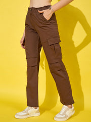 Twill Women’s Cargo Pants with Multiple Pockets-3467-3468