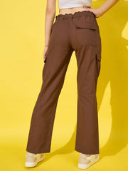 Twill Women’s Cargo Pants with Multiple Pockets-3467-3468