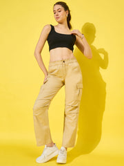 Twill Women’s Cargo Pants with Multiple Pockets-3466-3468