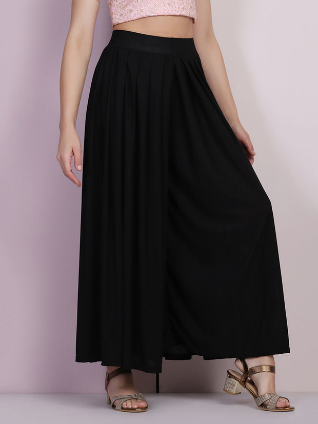 FableStreet Bottoms Pants and Trousers  Buy FableStreet High Waist Wide  Leg Trousers  Black Online  Nykaa Fashion