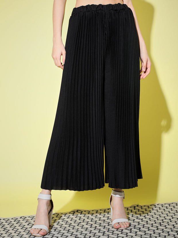 White Pleated linen wide-leg trousers | Another Tomorrow | MATCHES UK